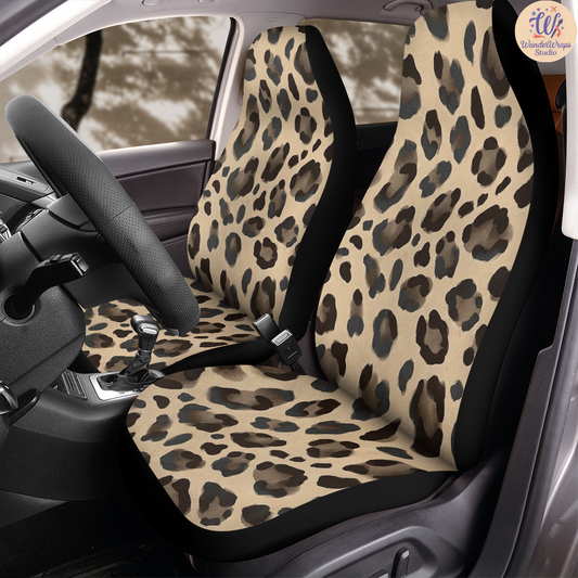 Leopard Print Pattern Pattern Car Seat Covers – High Quality Graphic and Polar Fleece Protector Set