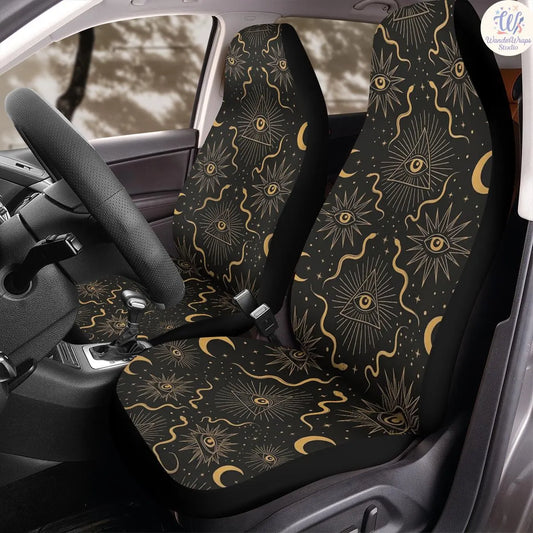 Celestial Gaze Car Seat Covers – High Quality Graphic and Polar Fleece Protector Set