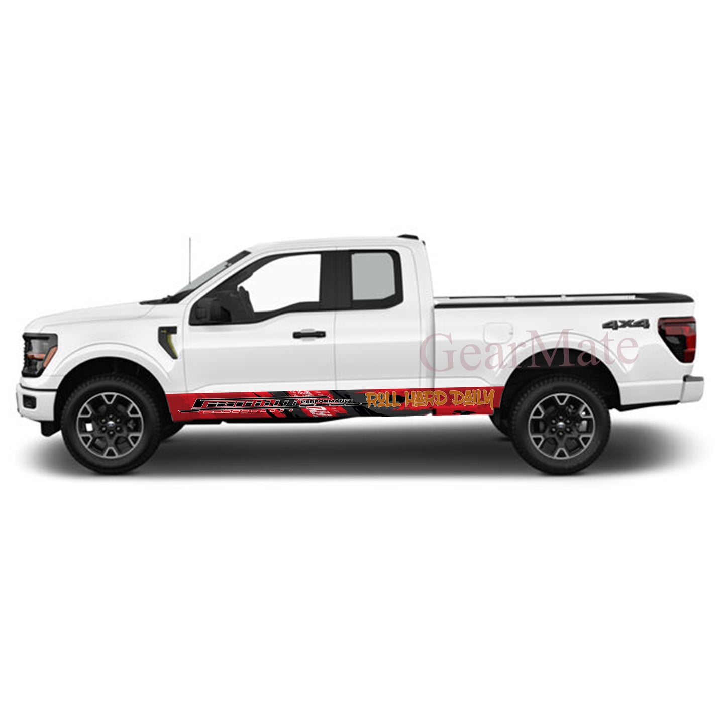 Roll Hard Daily Rocker Panel Graphic Decal Kit (Left & Right Sides) - High Quality Vinyl for Trucks & SUVs