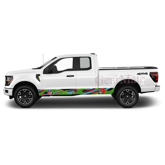 NFL Cincinnati Bengals Rocker Panel Graphic Decal Kit (Left & Right Sides) - High Quality Vinyl for Trucks & SUVs