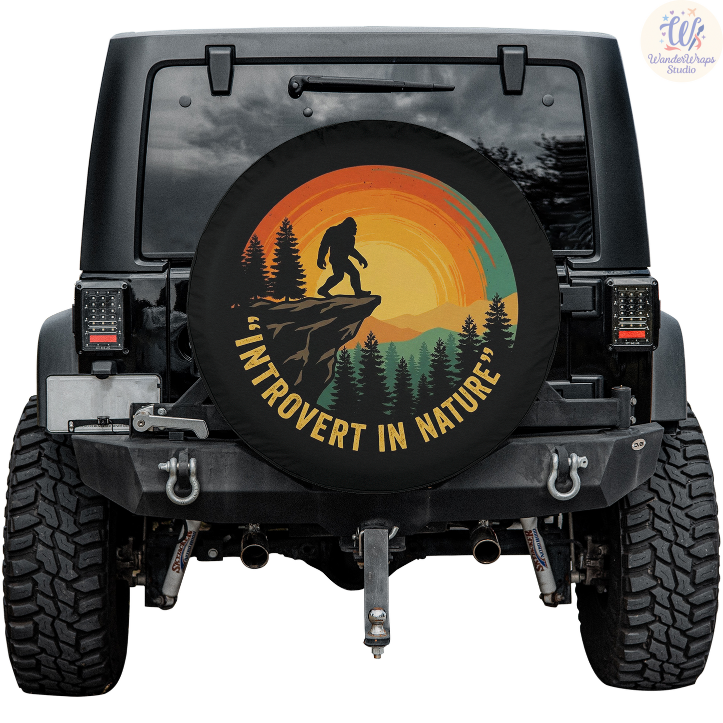Introvert In Nature Spare Tire Cover – Waterproof UV Resistant Protector with Camera Hole