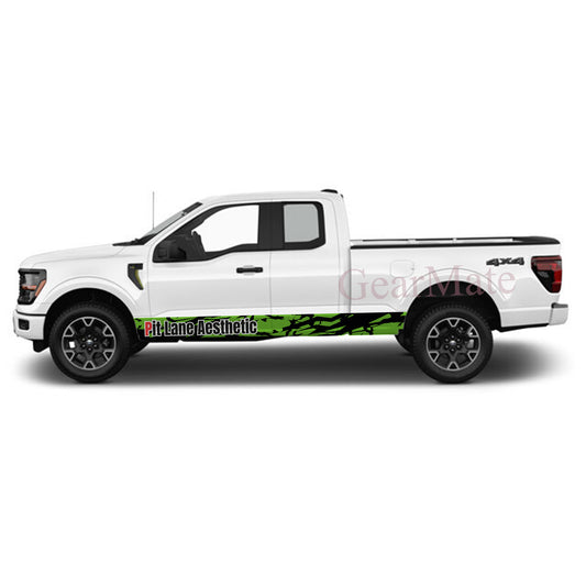 Pit Lane Aesthetic Rocker Panel Graphic Decal Kit (Left & Right Sides) - High Quality Vinyl for Trucks & SUVs