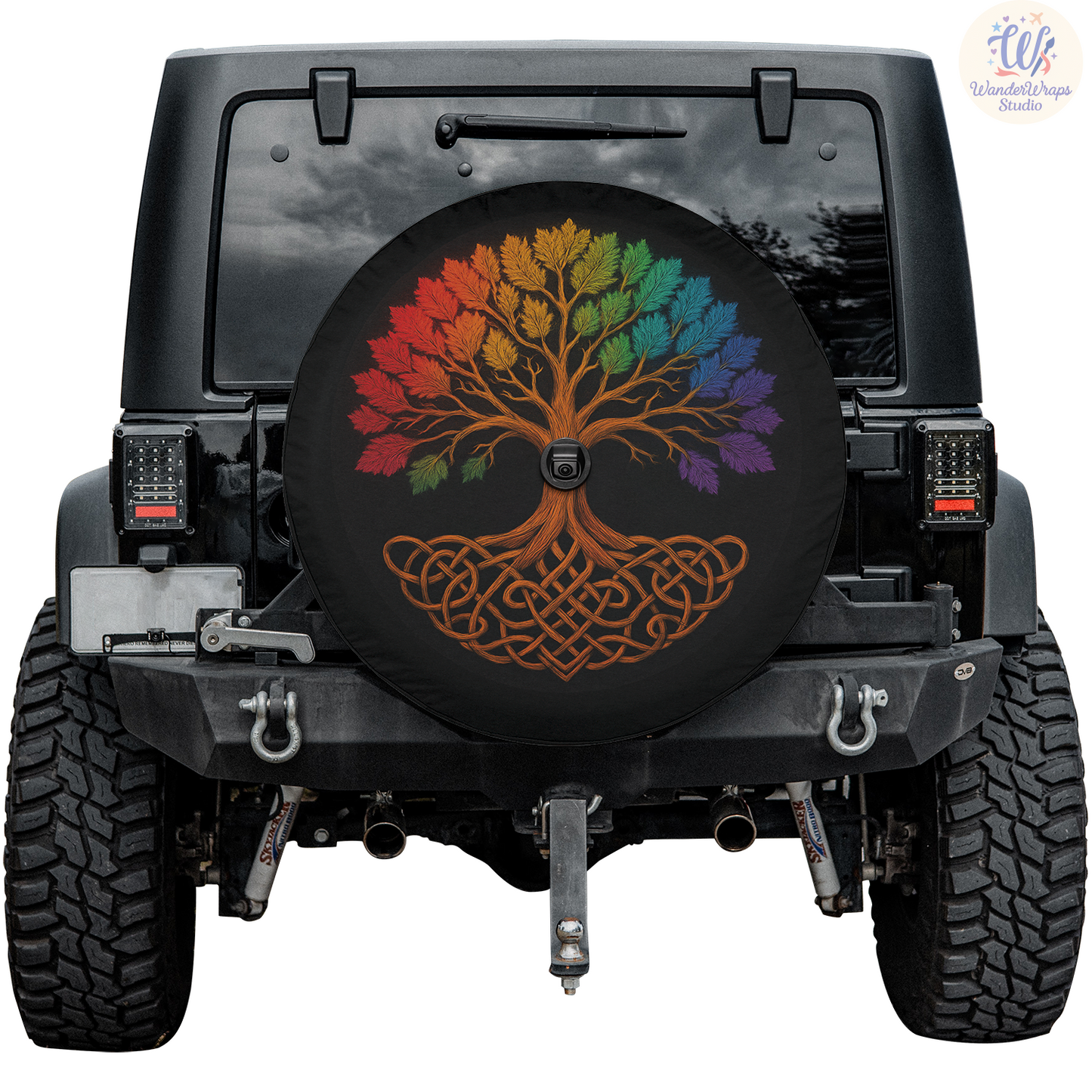 Tree of Life Spare Tire Cover – Waterproof UV Resistant Protector with Camera Hole