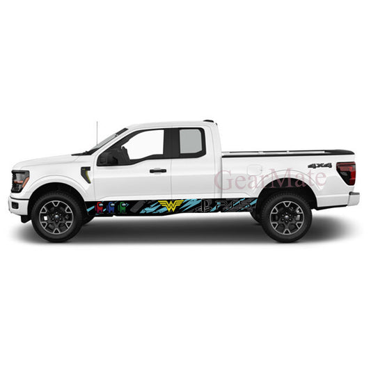 Wonder Woman Games Rocker Panel Graphic Decal Kit (Left & Right Sides) - High Quality Vinyl for Trucks & SUVs