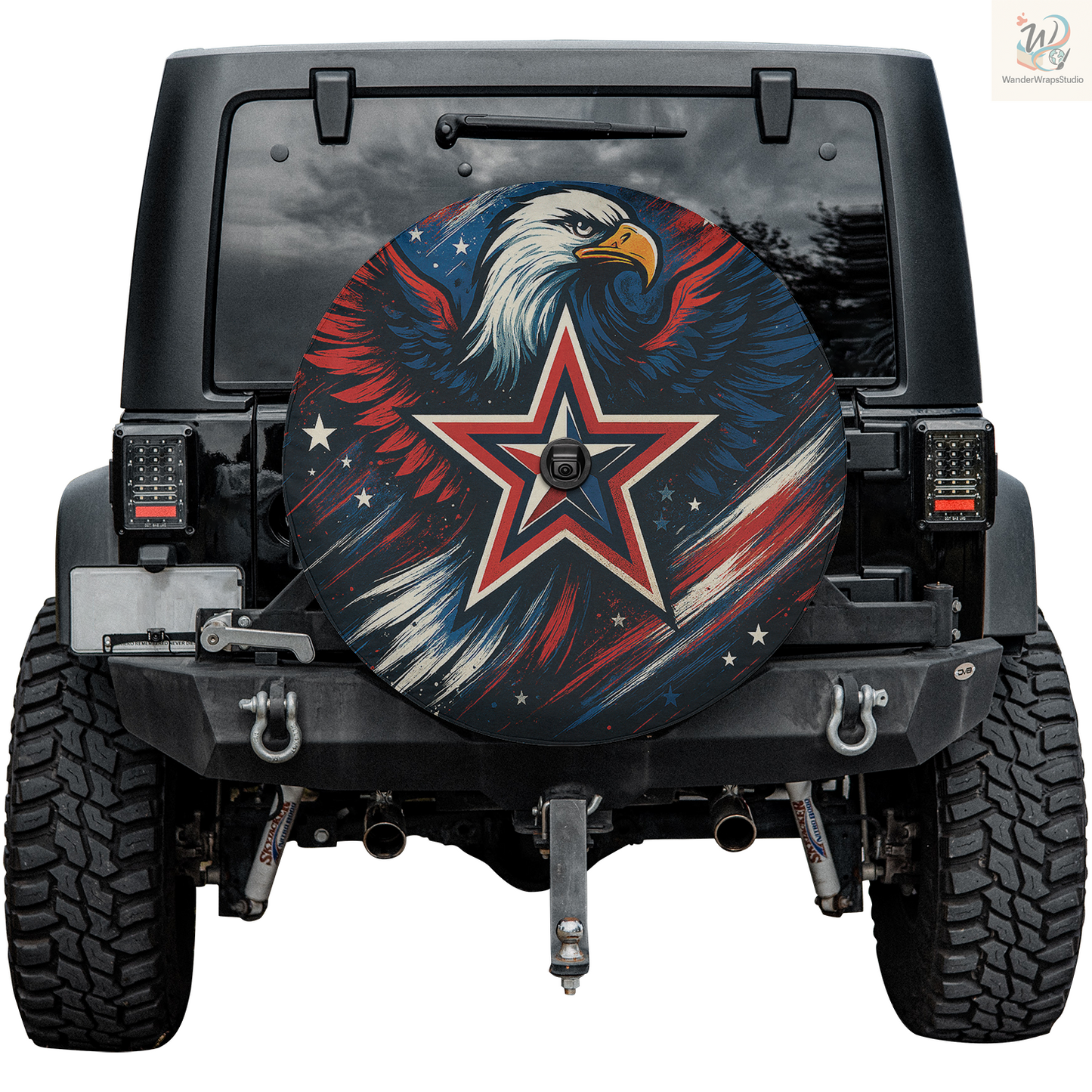 Eagle Fearless Spare Tire Cover – Waterproof UV Resistant Protector with Camera Hole
