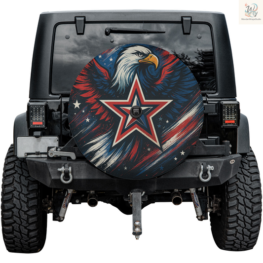 Eagle Fearless Spare Tire Cover – Waterproof UV Resistant Protector with Camera Hole
