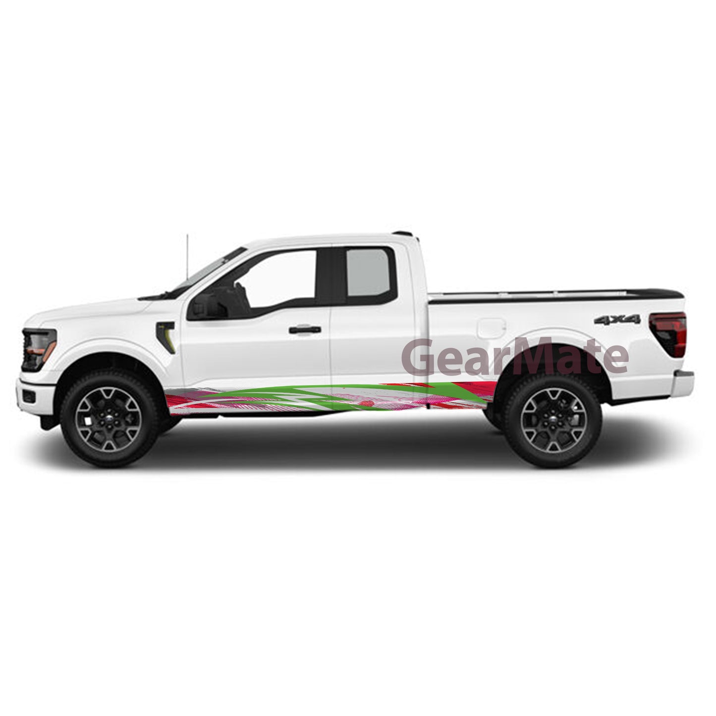 Sport Paint Red Green Rocker Panel Graphic Decal Kit (Left & Right Sides) - High Quality Vinyl for Trucks & SUVs