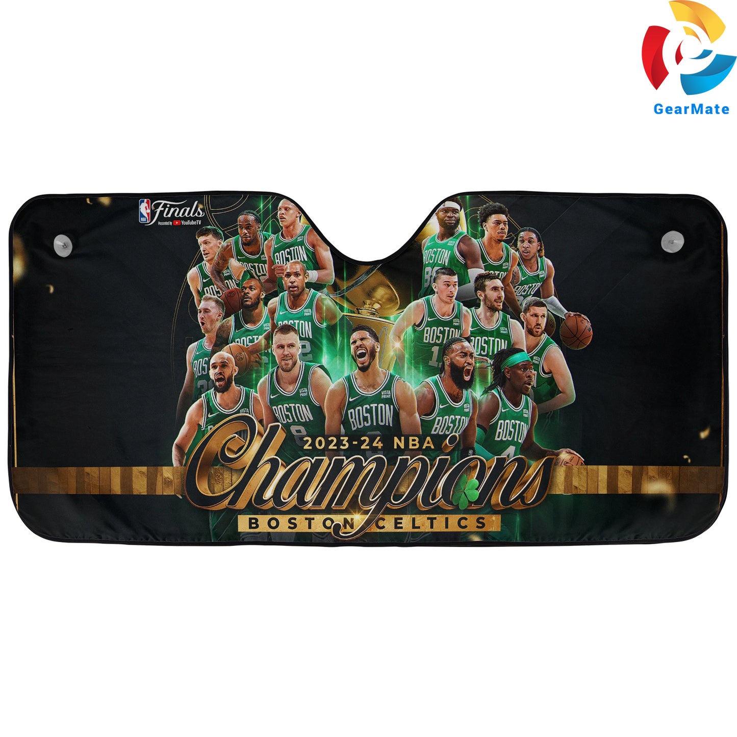 Boston Celtics Team Reflective Car Sunshade – Premium Heat & UV Protection, Universal Fit
