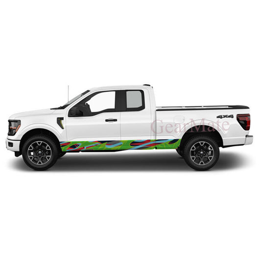 Sport GBR Rocker Panel Graphic Decal Kit (Left & Right Sides) - High Quality Vinyl for Trucks & SUVs