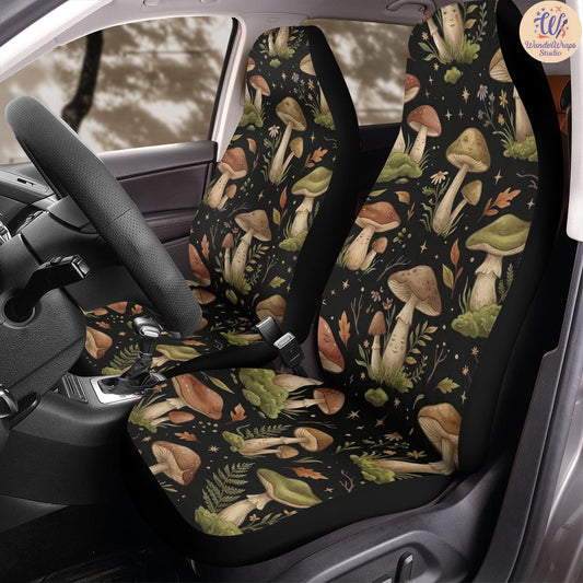 Whimsical Woodland Mushroom Car Seat Covers – High Quality Graphic and Polar Fleece Protector Set