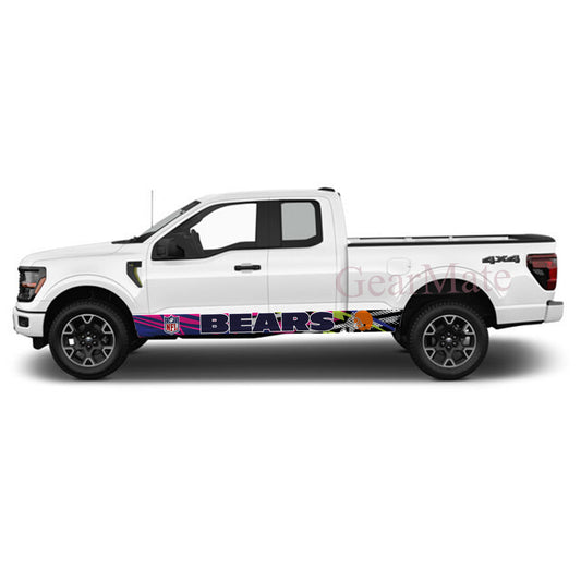 NFL Chicago Bears 1 Rocker Panel Graphic Decal Kit (Left & Right Sides) - High Quality Vinyl for Trucks & SUVs