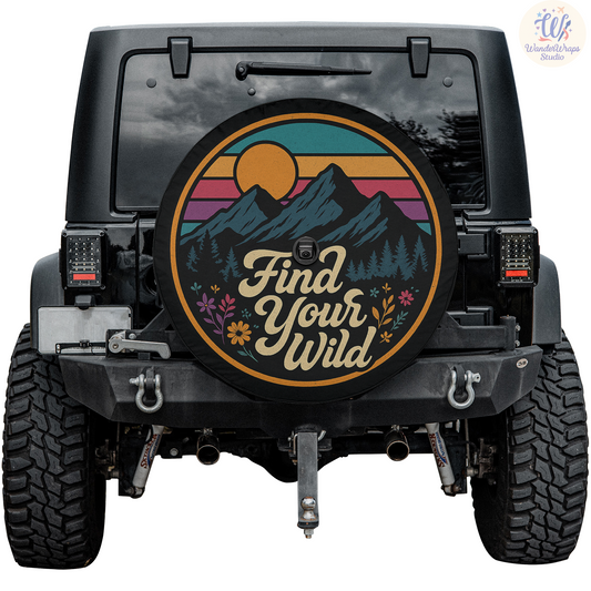 Find Your Wild Spare Tire Cover – Waterproof UV Resistant Protector with Camera Hole