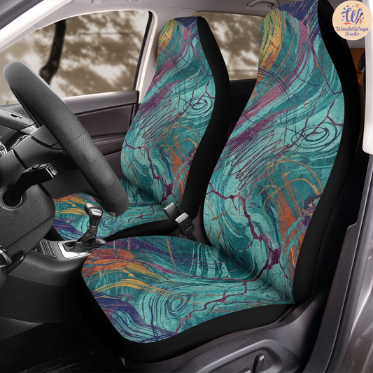 Electric Marble Static Car Seat Covers – High Quality Graphic and Polar Fleece Protector Set