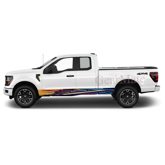 Sport Purple Orange Panel Graphic Decal Kit (Left & Right Sides) - High Quality Vinyl for Trucks & SUVs