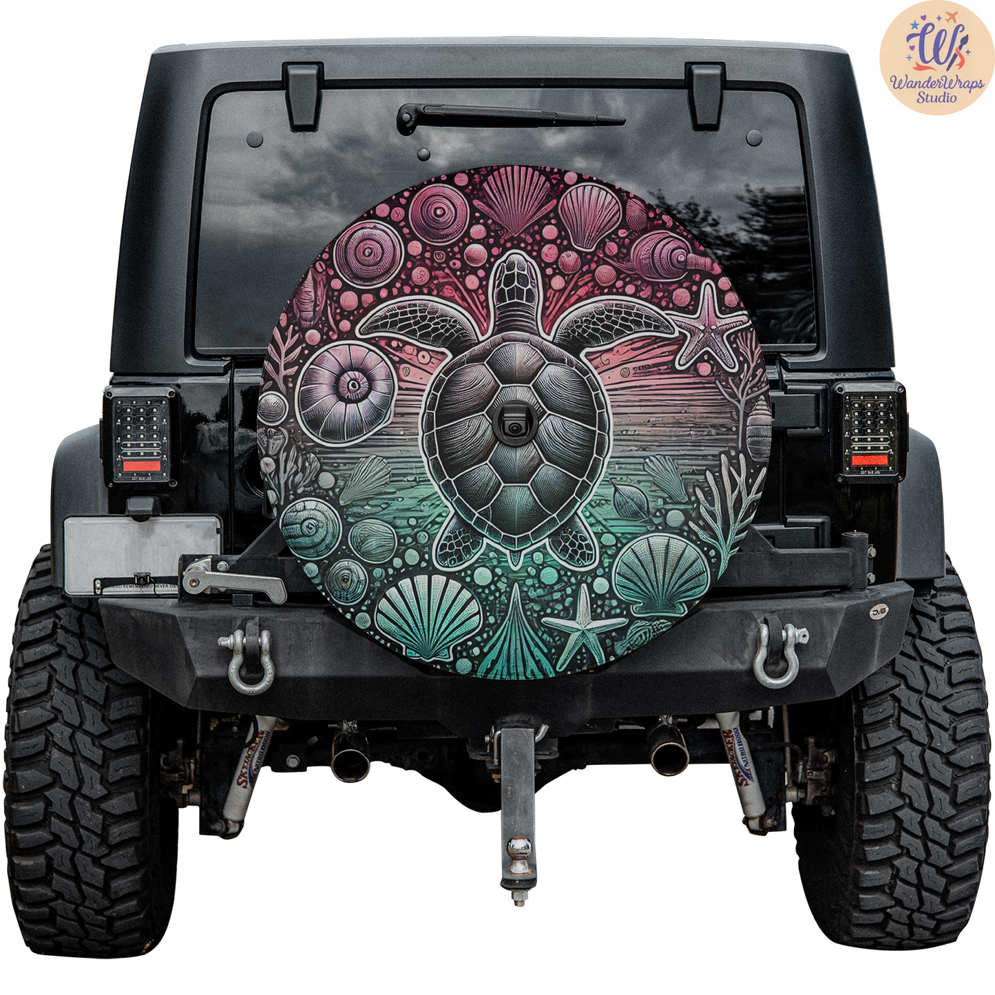Sea Turtle Spare Tire Cover – Waterproof UV Resistant Protector with Camera Hole