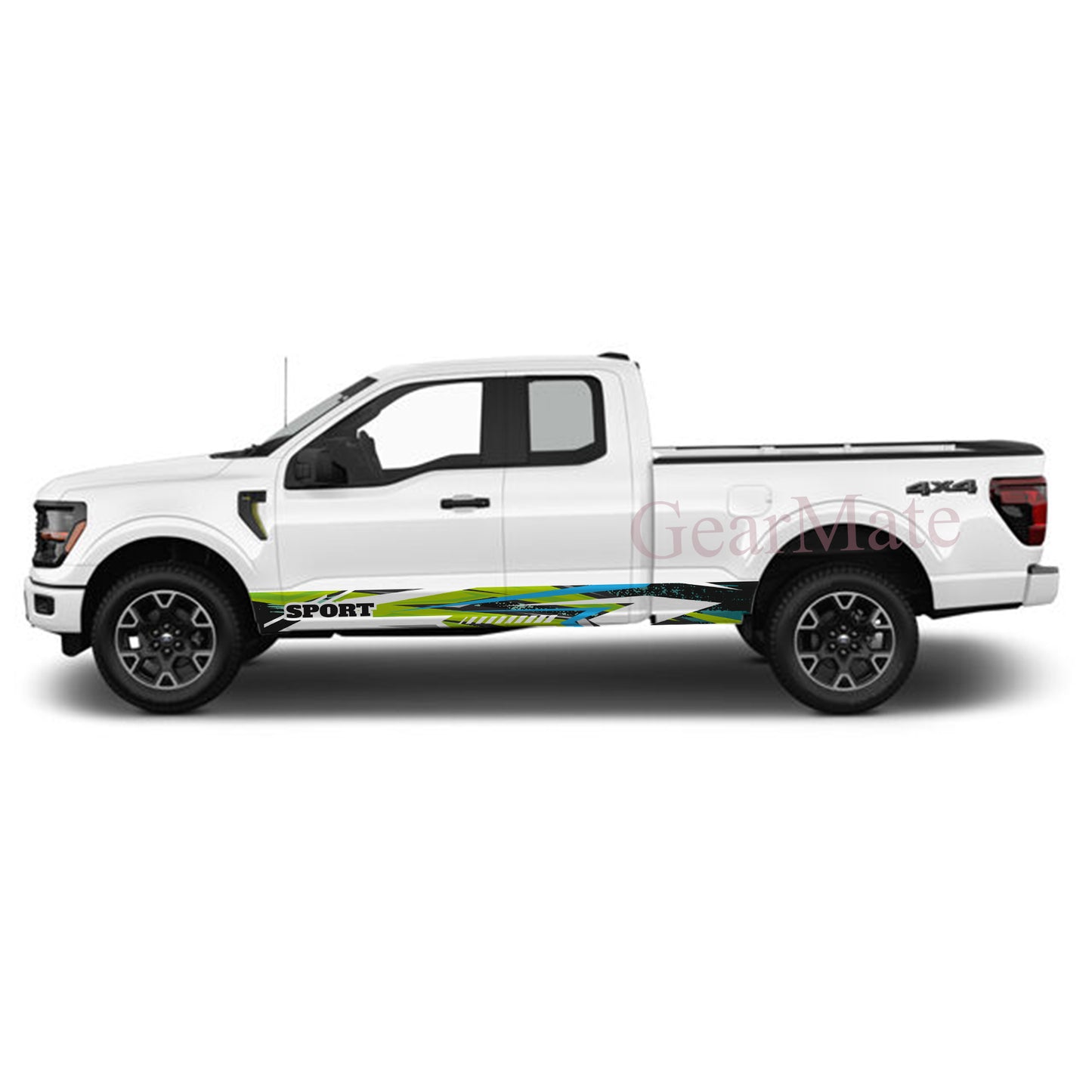Racing Green Blue Panel Graphic Decal Kit (Left & Right Sides) - High Quality Vinyl for Trucks & SUVs