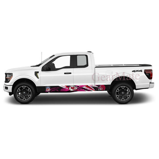 NFL Kansas City Chiefs Rocker Panel Graphic Decal Kit (Left & Right Sides) - High Quality Vinyl for Trucks & SUVs