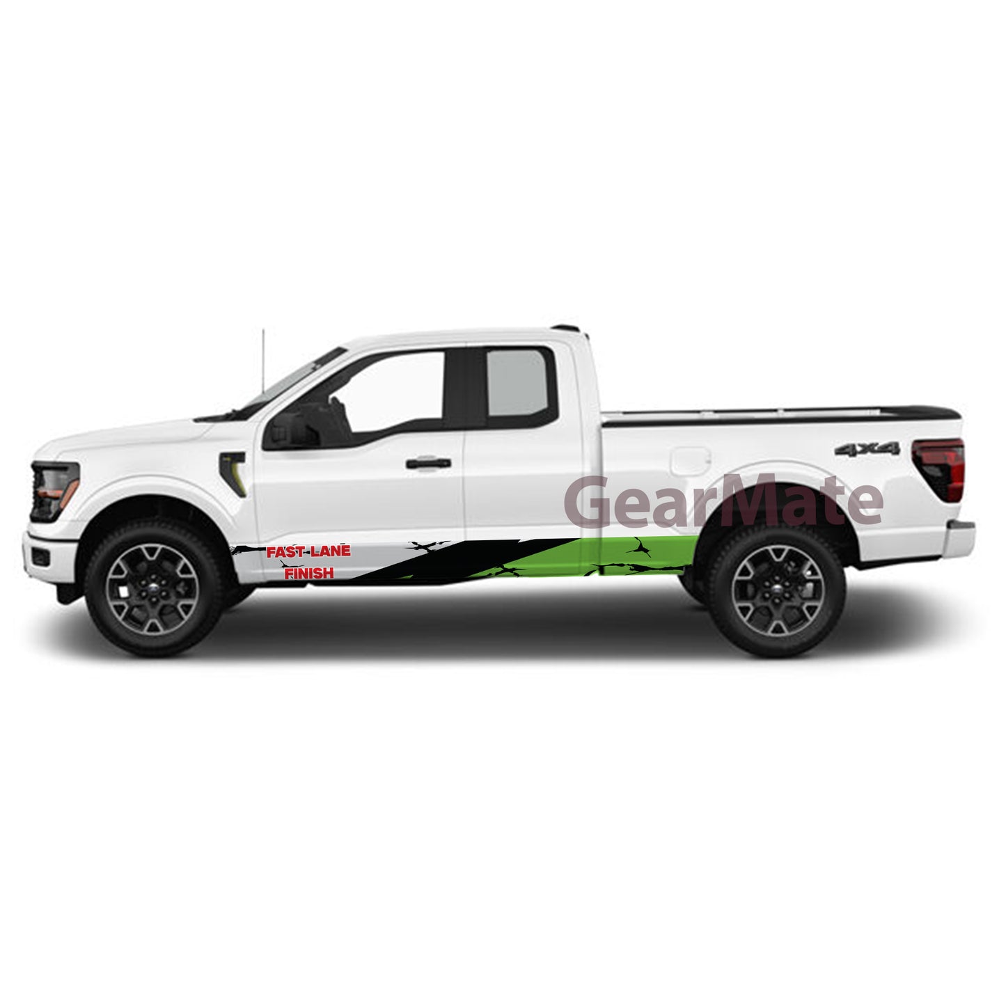 Fast Lane Finish Rocker Panel Graphic Decal Kit (Left & Right Sides) - High Quality Vinyl for Trucks & SUVs