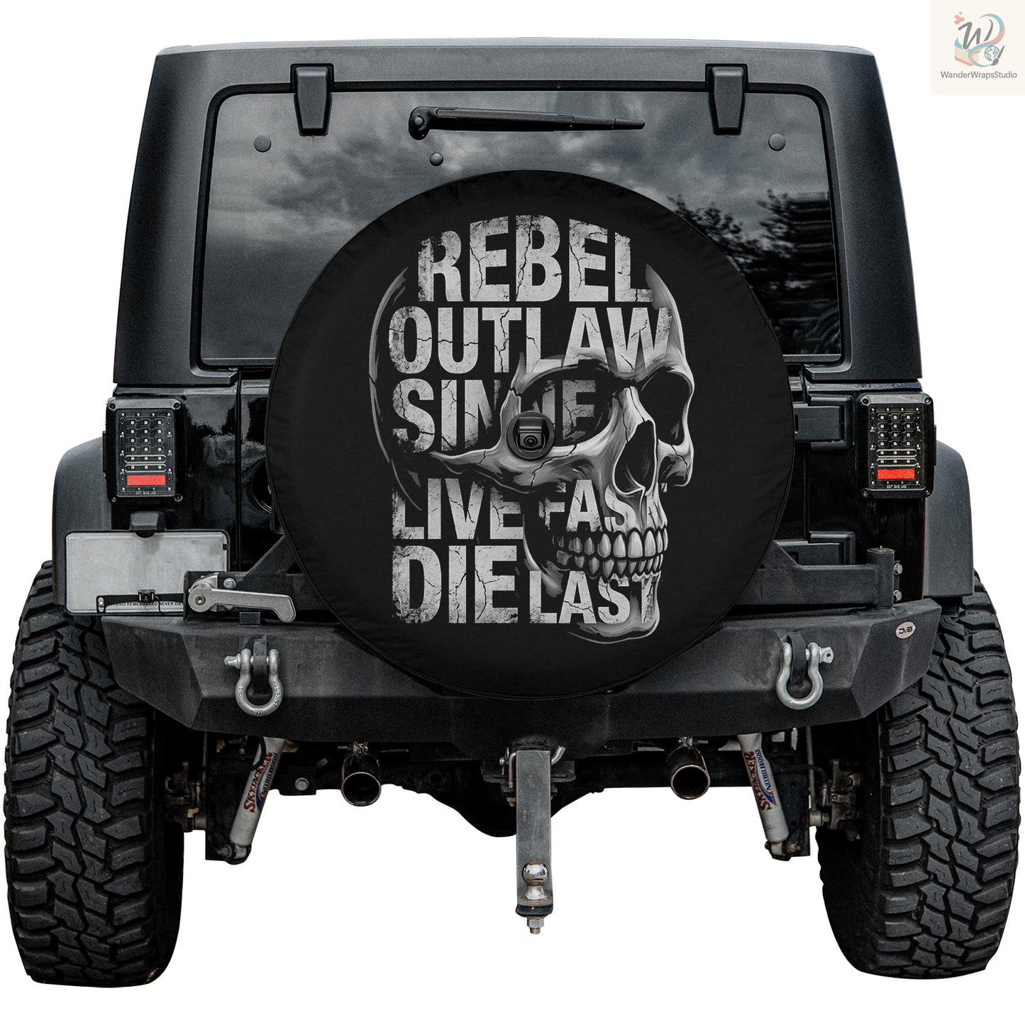 Rebel Outlaw Spare Tire Cover – Waterproof UV Resistant Protector with Camera Hole
