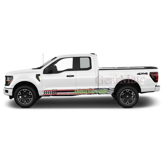 American Road Warrior Rocker Panel Graphic Decal Kit (Left & Right Sides) - High Quality Vinyl for Trucks & SUVs