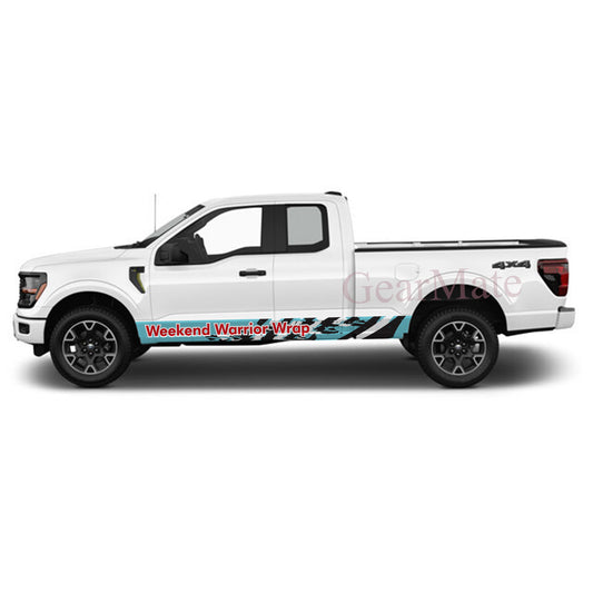 Weekend Warrior Wrap Rocker Panel Graphic Decal Kit (Left & Right Sides) - High Quality Vinyl for Trucks & SUVs