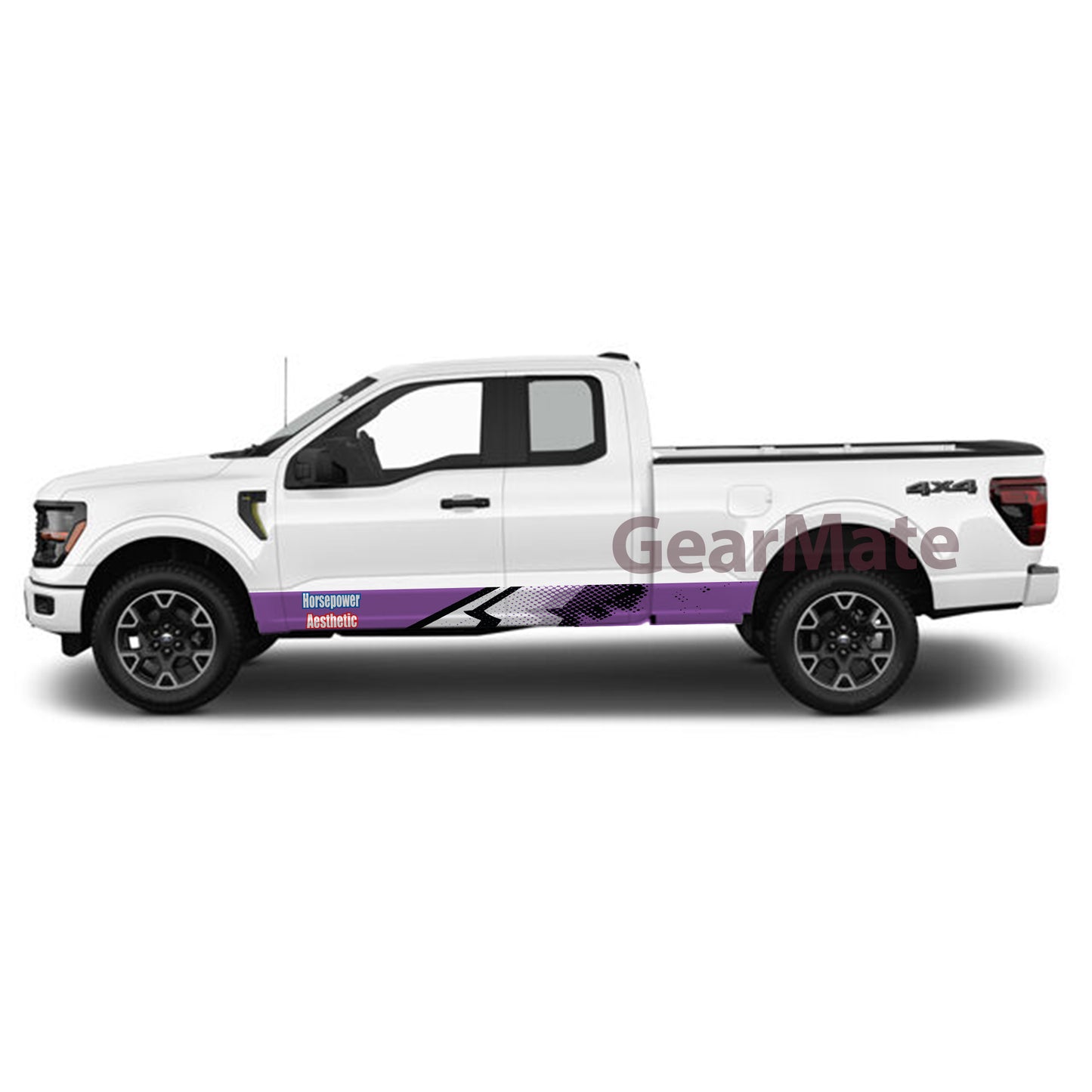 Horsepower Aesthetic Rocker Panel Graphic Decal Kit (Left & Right Sides) - High Quality Vinyl for Trucks & SUVs