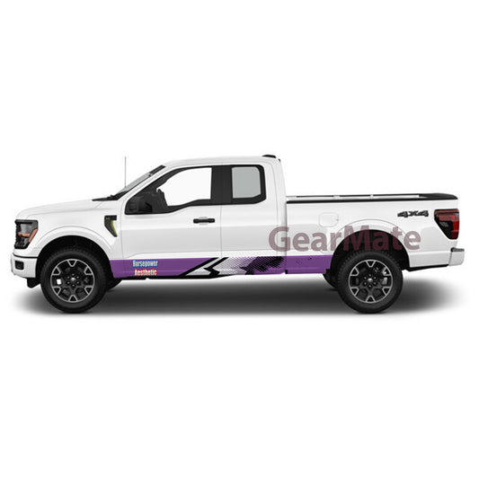 Horsepower Aesthetic Rocker Panel Graphic Decal Kit (Left & Right Sides) - High Quality Vinyl for Trucks & SUVs