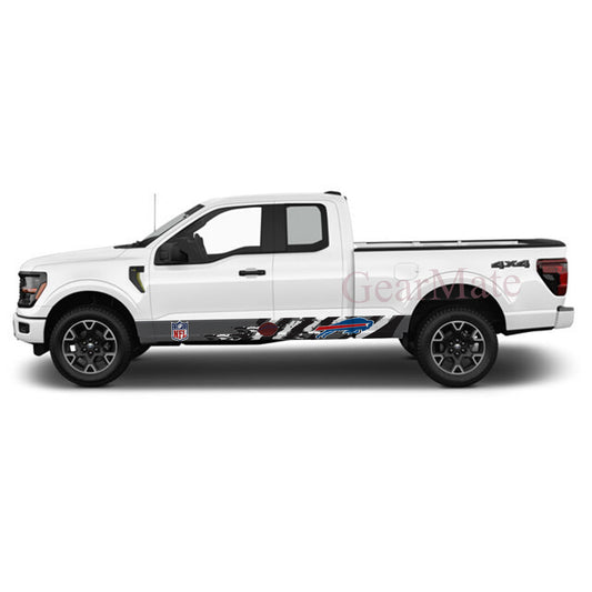 NFL Buffalo Bills Rocker Panel Graphic Decal Kit (Left & Right Sides) - High Quality Vinyl for Trucks & SUVs