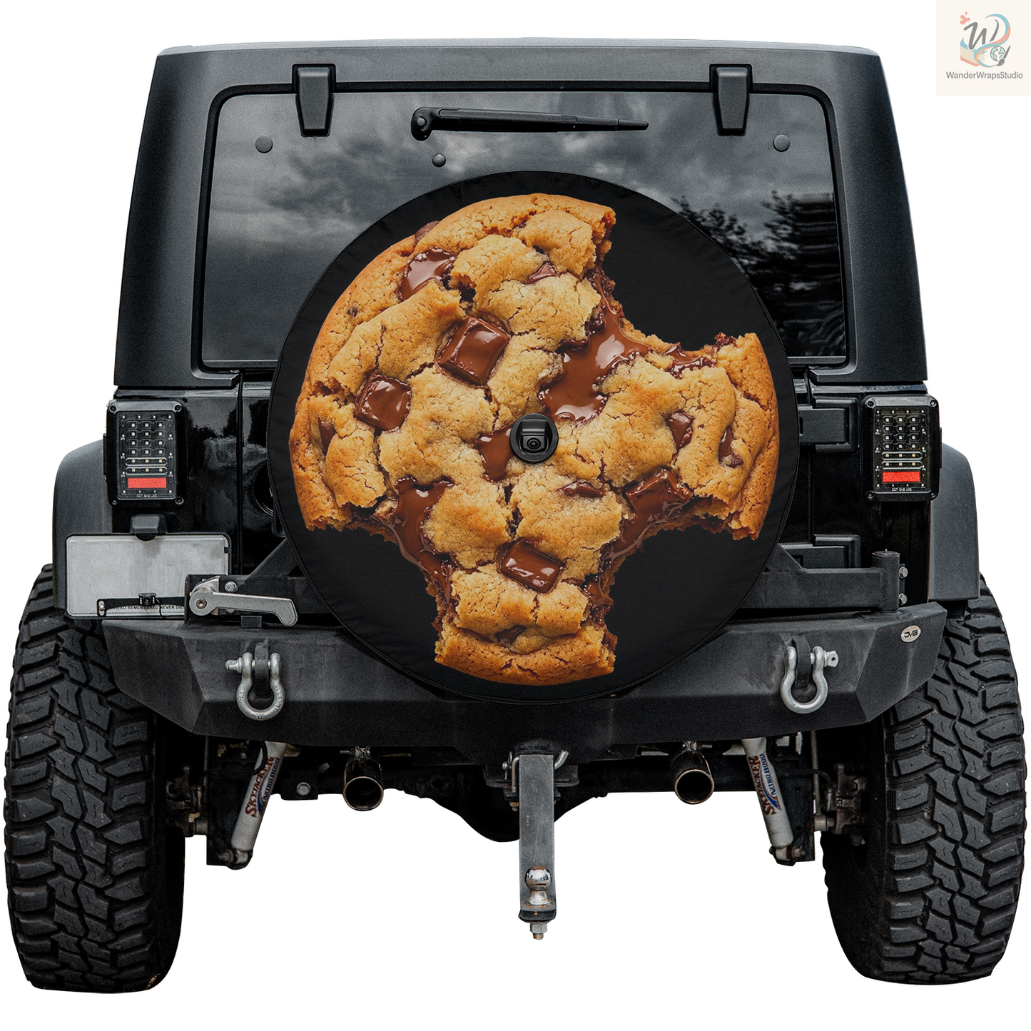 Chocolate Chip Bite Garden Spare Tire Cover – Waterproof UV Resistant Protector with Camera Hole