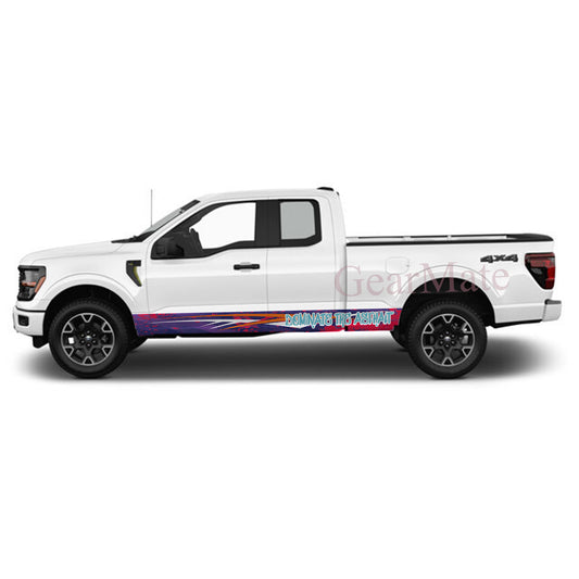 Dominate the Asphalt Rocker Panel Graphic Decal Kit (Left & Right Sides) - High Quality Vinyl for Trucks & SUVs