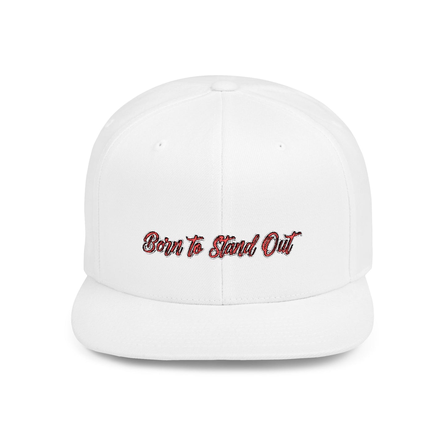 Text Born To Stand Out Flat Bill Snapback – Lightweight, Custom Fit, Premium Quality