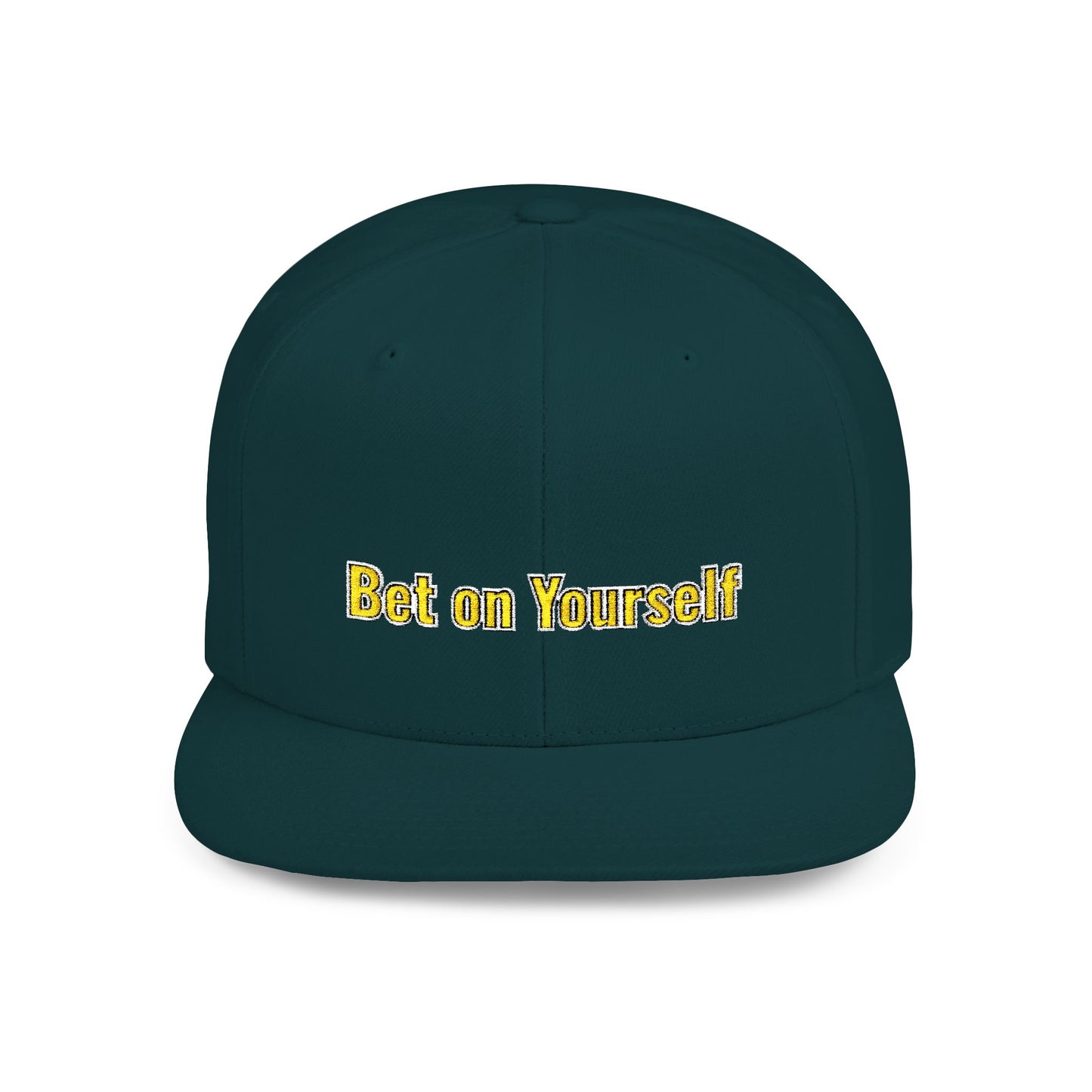 Text Bet On Yourself Flat Bill Snapback – Lightweight, Custom Fit, Premium Quality