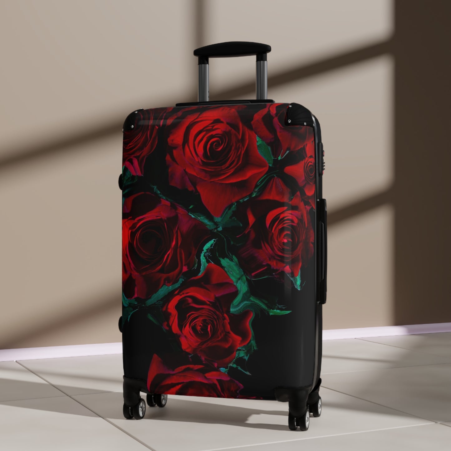 Nature Flowers Floral Red Rose Amoled Art Carry-On Suitcase - Stylish Luggage for Travelers