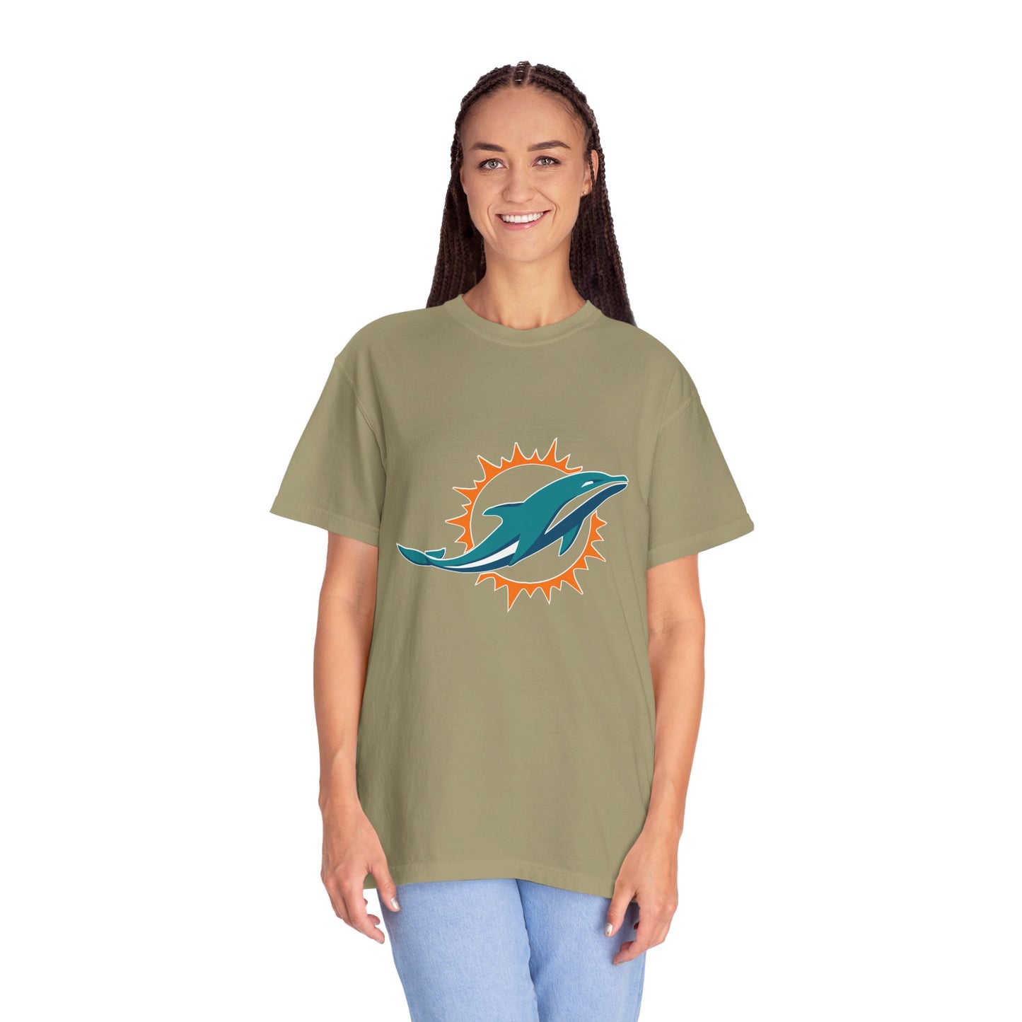Miami Dolphins Football Merchandise Garment-Dyed T-Shirt – Premium Cotton Tee for Customization