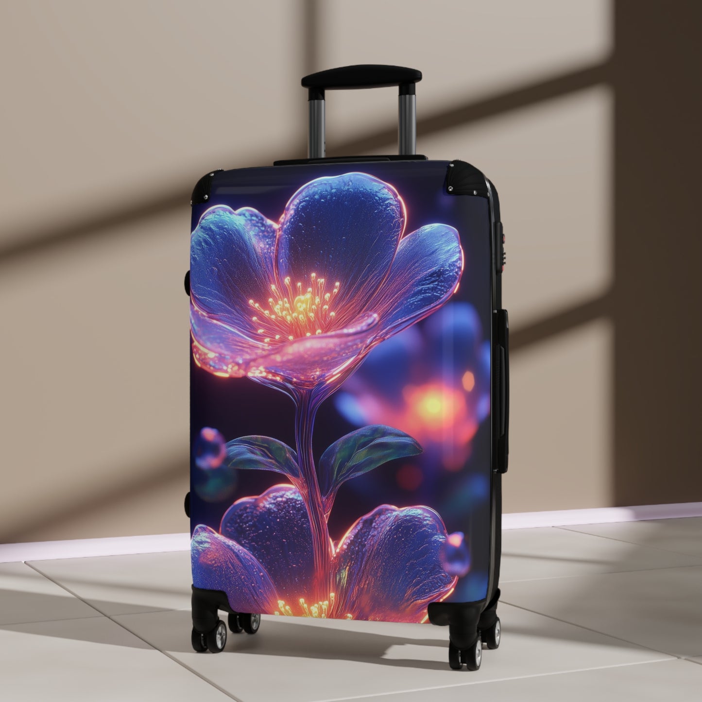 Nature Flowers Floral Glowing Art Carry-On Suitcase - Stylish Luggage for Travelers