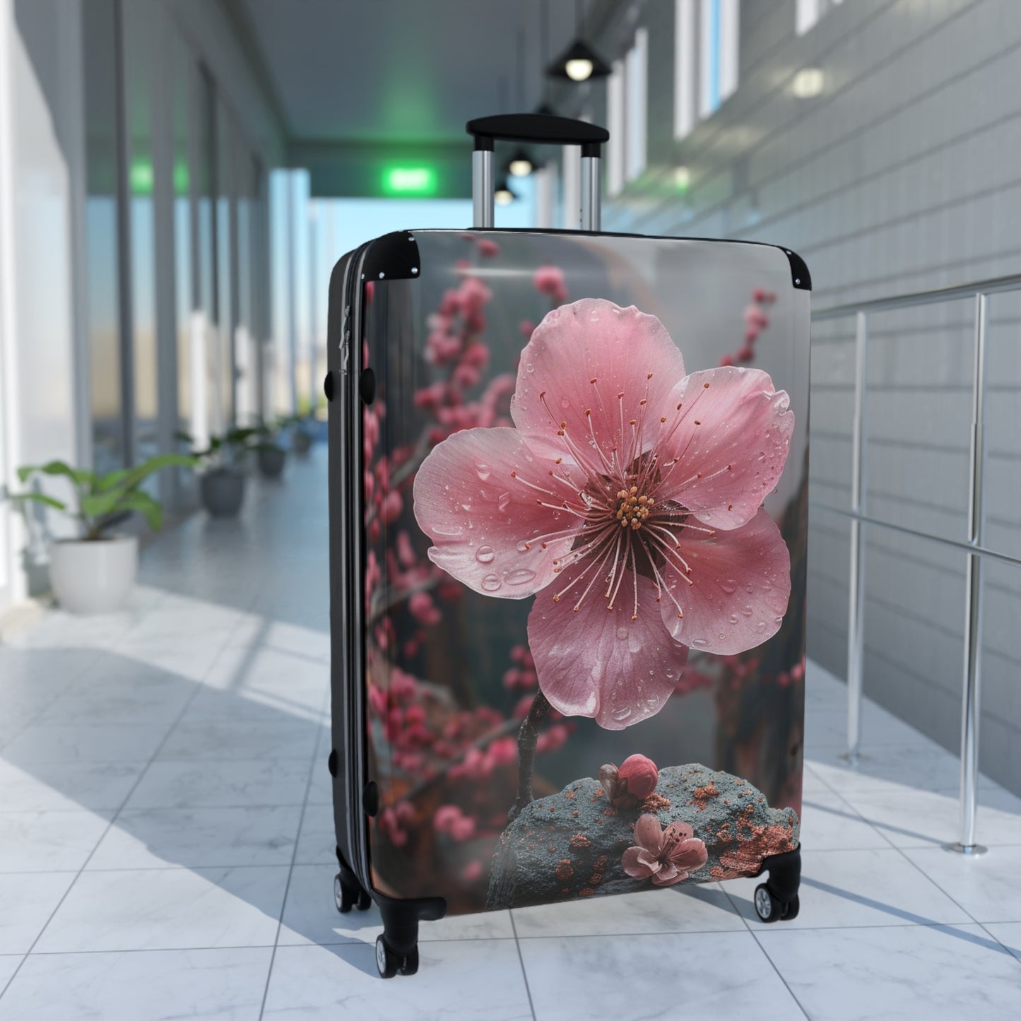 Nature Flowers Floral Animated Pink Flowers Art Carry-On Suitcase - Stylish Luggage for Travelers