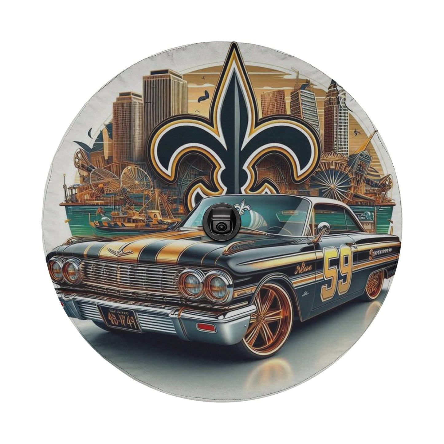New Orleans Saints Spare Tire Cover – Premium Waterproof UV Resistant Protector