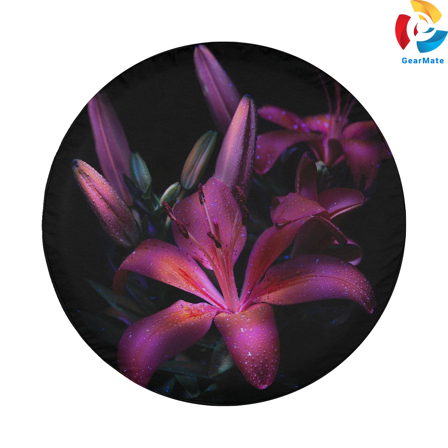 Purple Lily Dark Spare Tire Cover – Premium Waterproof UV Resistant Protector