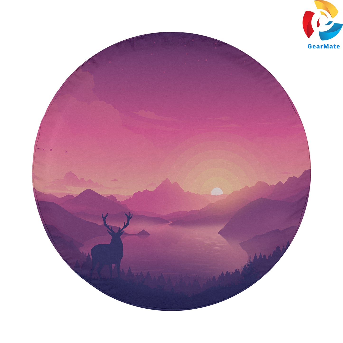Scenery Pink Lakeside Spare Tire Cover – Premium Waterproof UV Resistant Protector