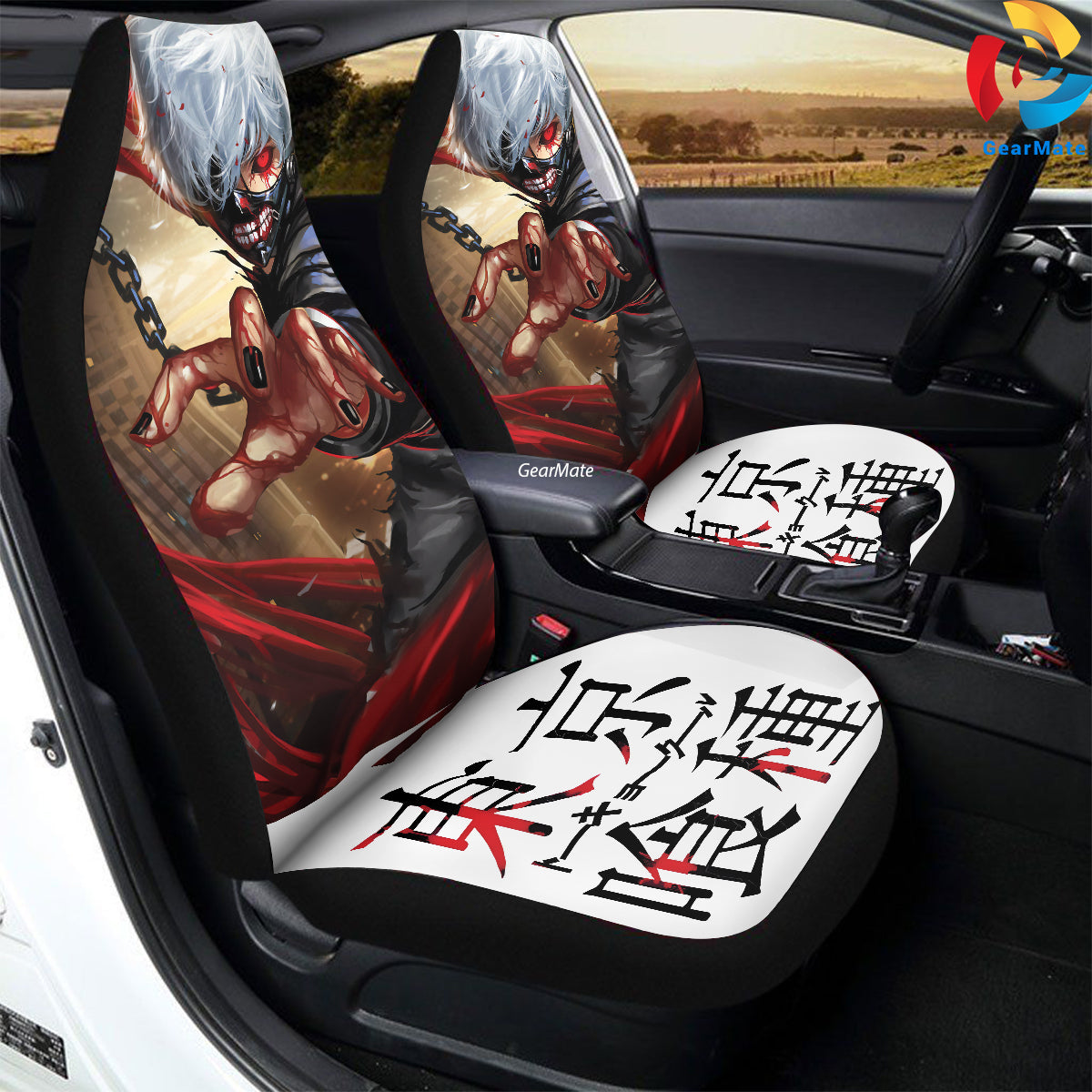 Tokyo Ghoul Kaneki Power Car Seat Covers – High Quality Graphic and Polar Fleece Protector Set