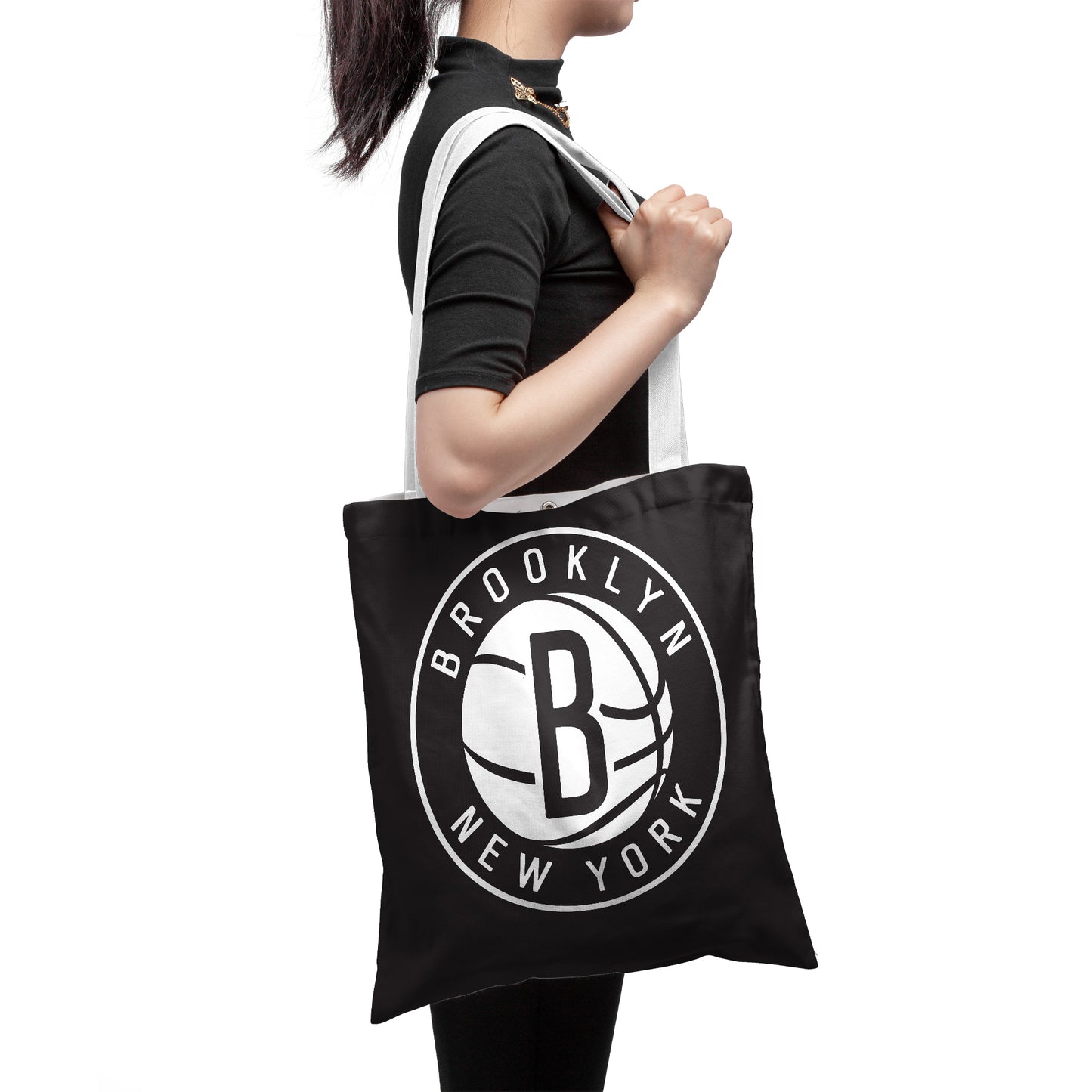 NBA Brooklyn Nets Fans Polyester Canvas Tote Bag - Durable and Stylish