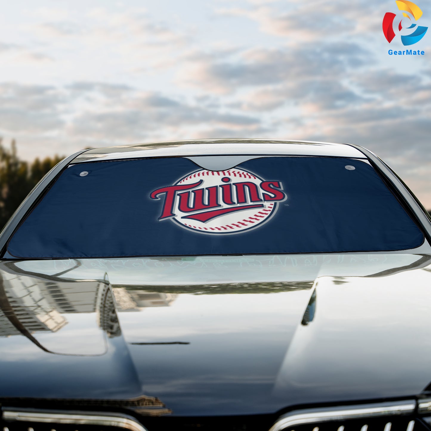 Minnesota Twins MLB Baseball Blue Origin Reflective Car Sunshade – Premium Heat & UV Protection, Universal Fit