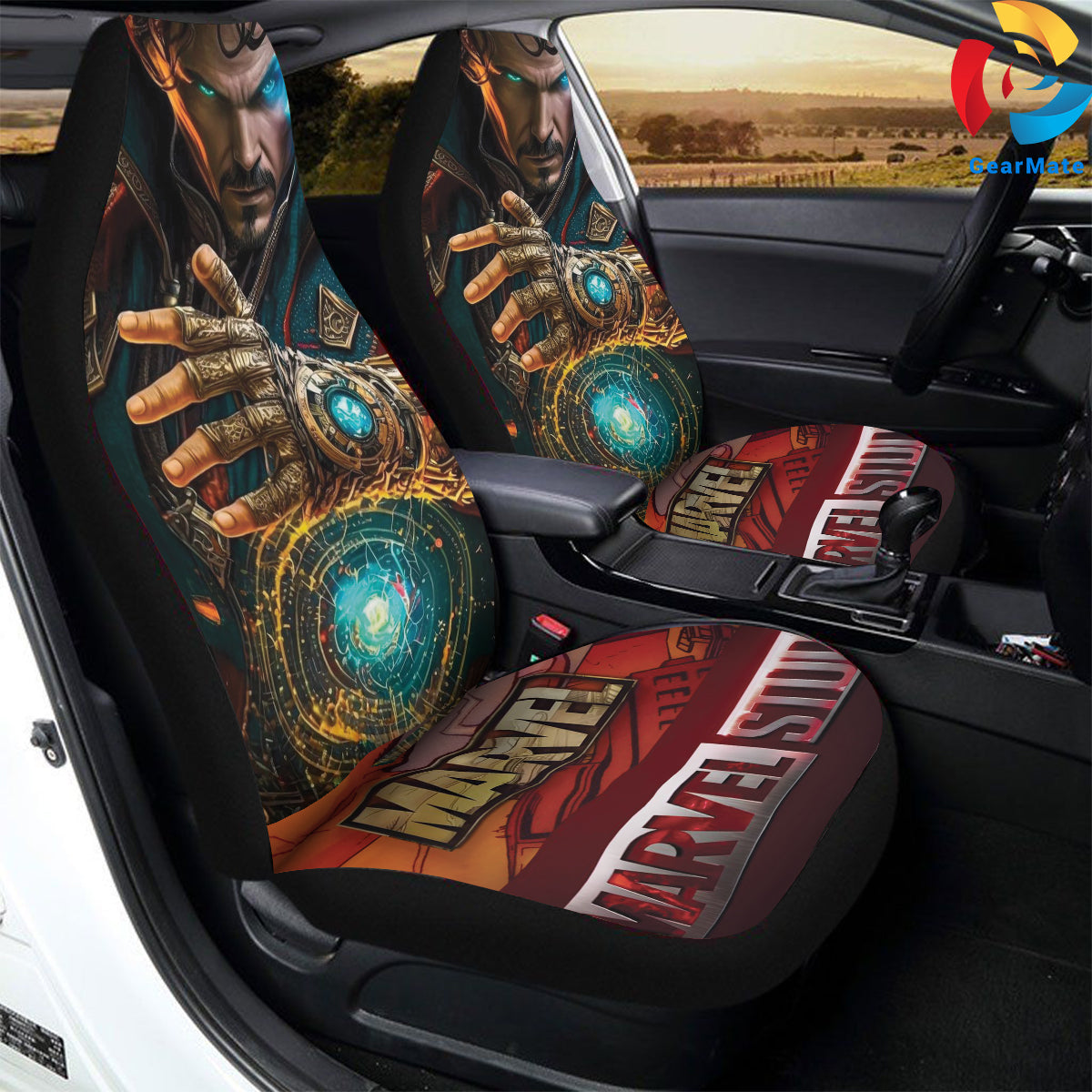 Marvel Doctor Strange Fans Car Seat Covers – High Quality Graphic and Polar Fleece Protector Set