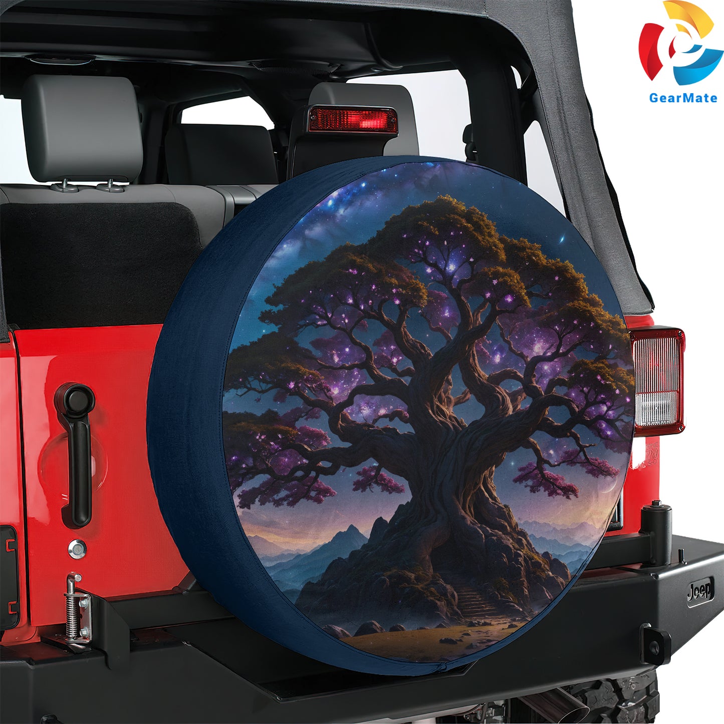 Fantasy Tree Night Sky Spare Tire Cover – Premium Waterproof UV Resistant Protector