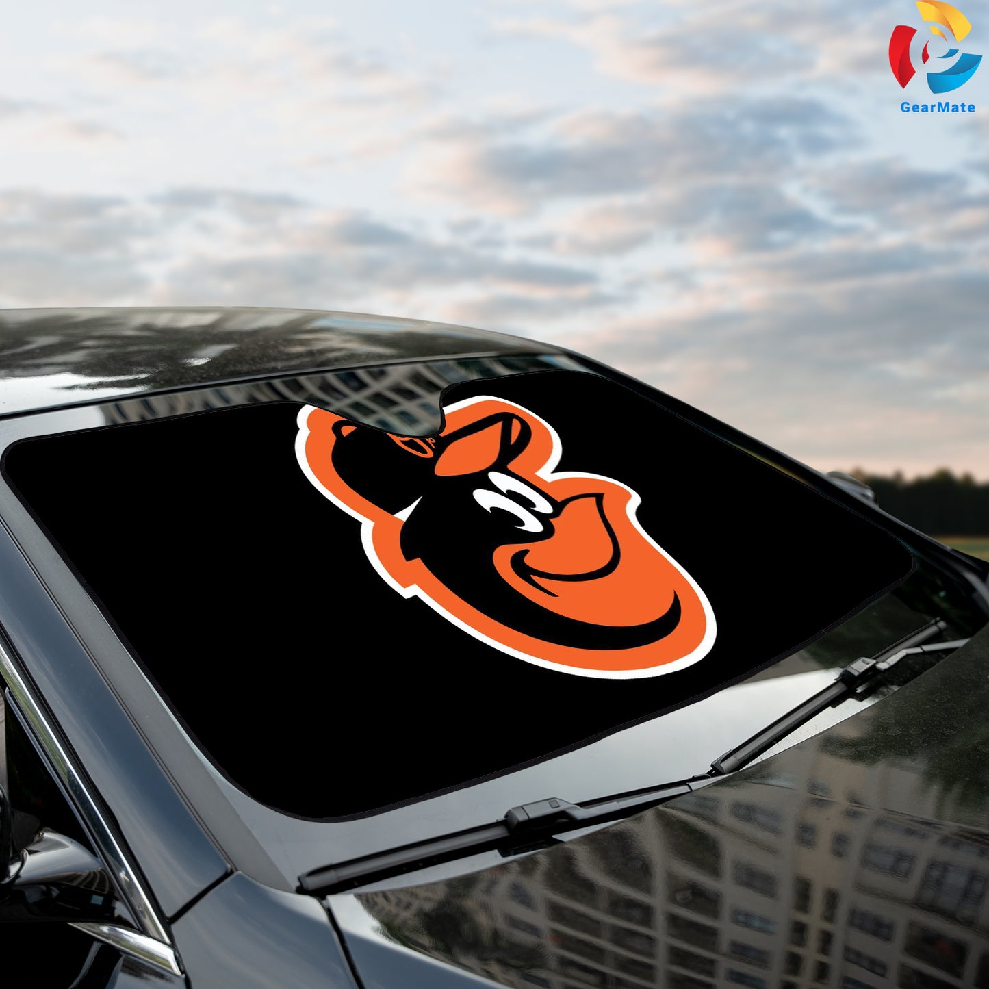 Baltimore Orioles MLB Team Pride Reflective Car Sunshade – Premium Heat & UV Protection, Universal Fit
