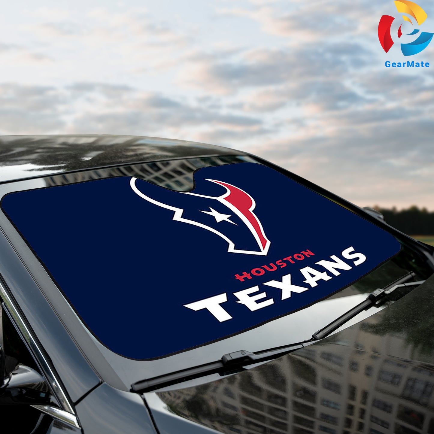 Houston Texans NFL Football Team Spirit Reflective Car Sunshade – Premium Heat & UV Protection, Universal Fit