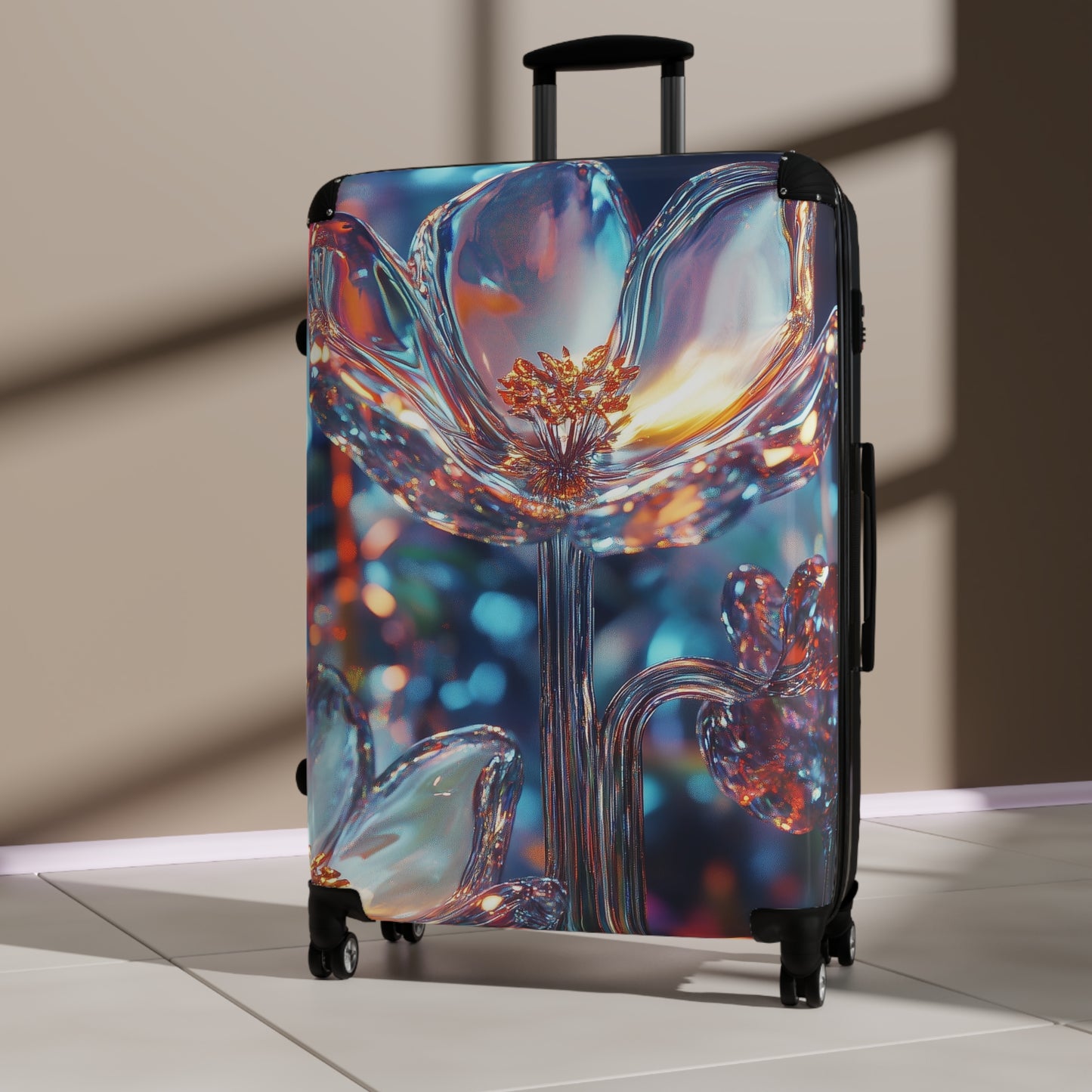 Nature Flowers Floral Petals Glass Art Carry-On Suitcase - Stylish Luggage for Travelers