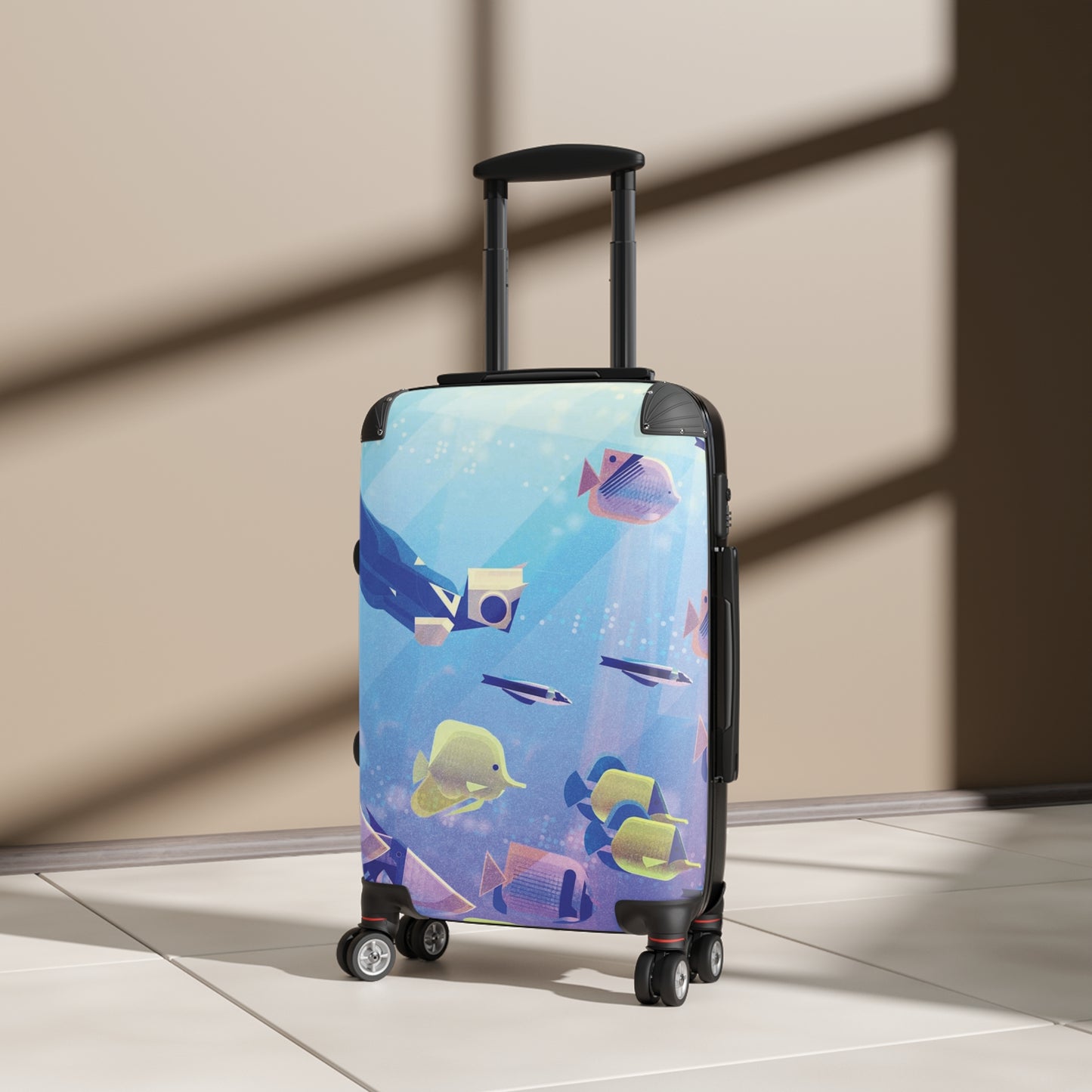 Abstract Underwater Fish Art Carry-On Suitcase - Stylish Luggage for Travelers