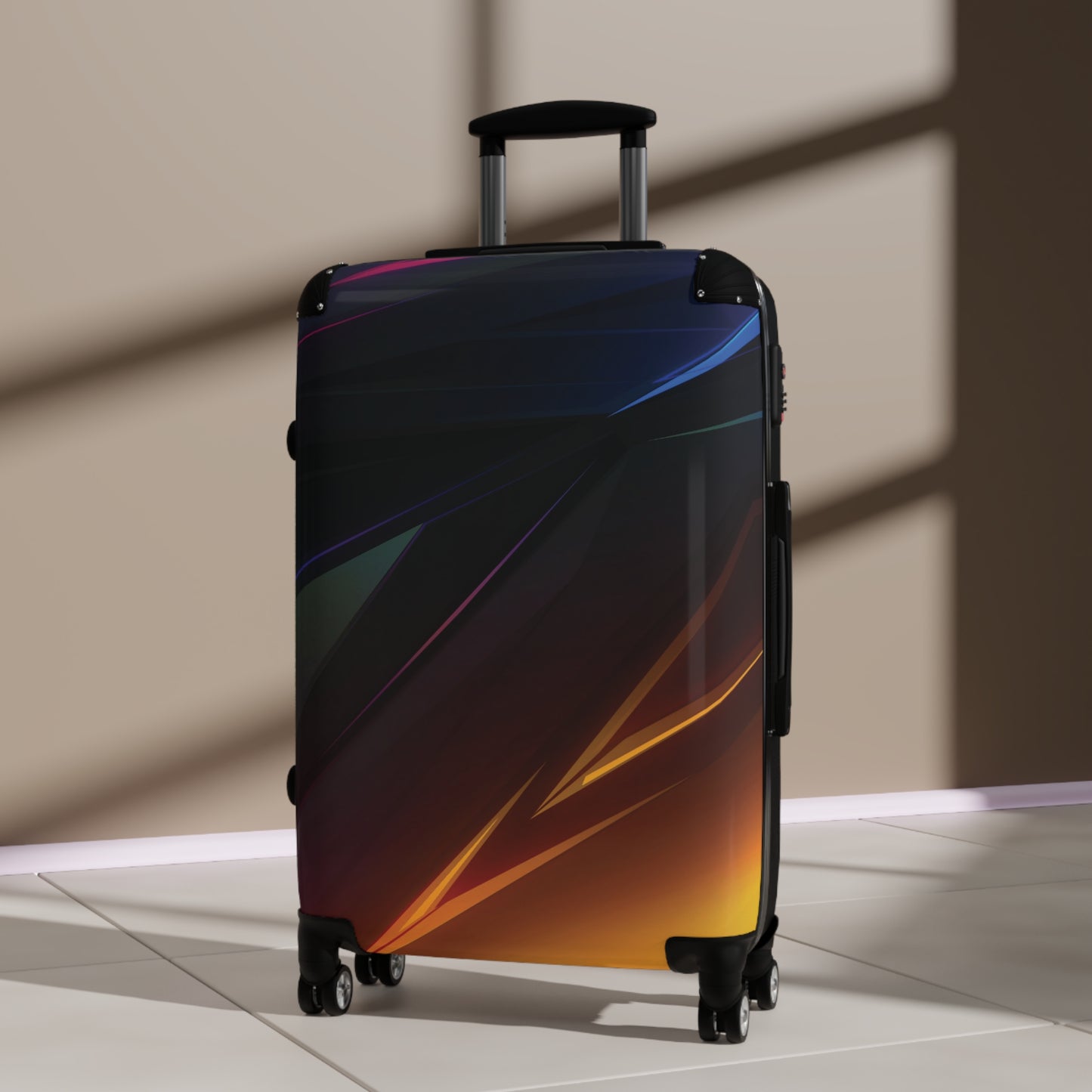 Abstract Colorful Dark Abs Art Carry-On Suitcase - Stylish Luggage for Travelers