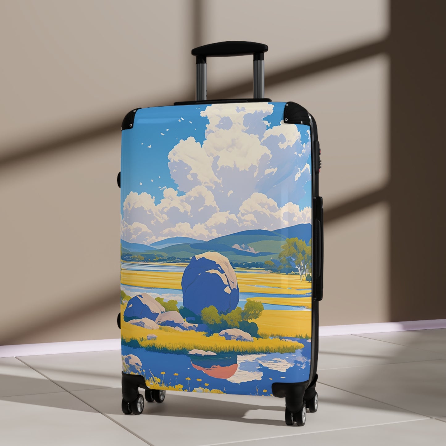 Nature Summer Blue Sky White Clouds Carry-On Suitcase - Stylish Luggage for Travelers